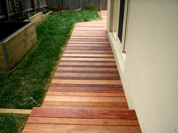 side decking steps for home in melbourne garden