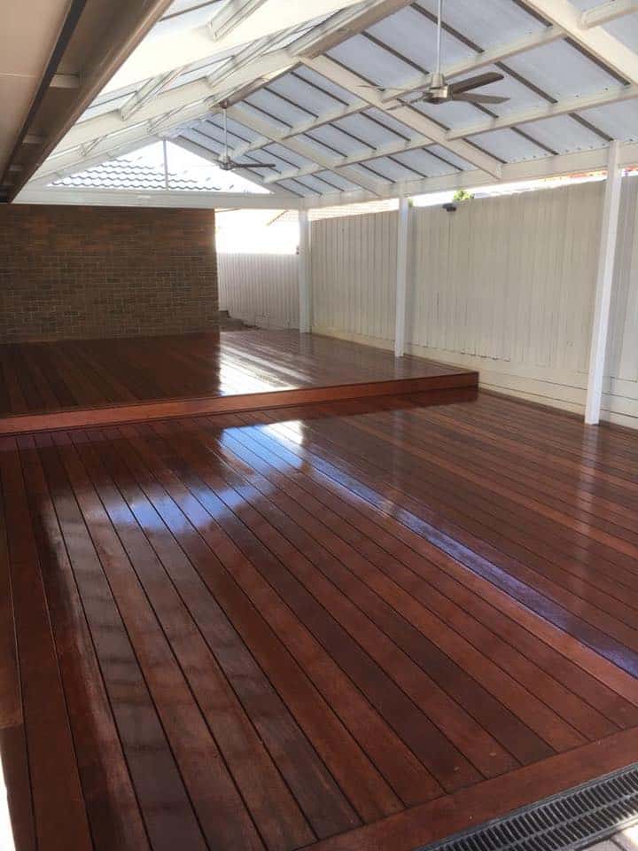 Timber decking for large outdoor room